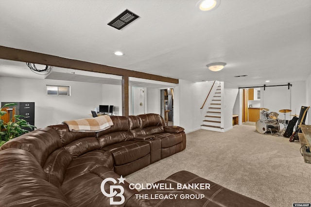 view of carpeted living room