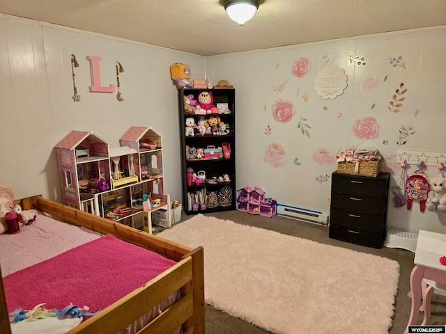 bedroom with baseboard heating