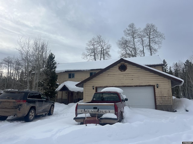 view of front of home with a garage