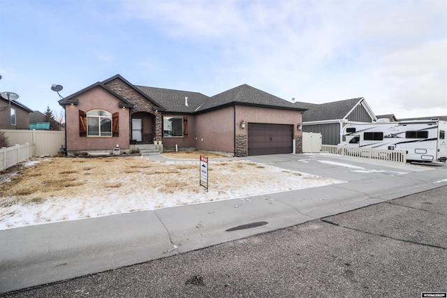 view of front of house with a garage