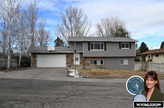 tri-level home with a garage