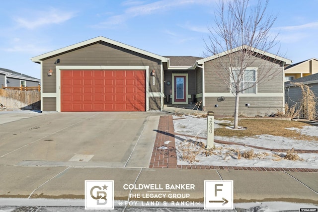 view of front facade with a garage