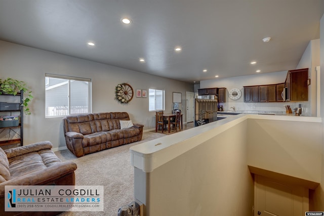 view of carpeted living room