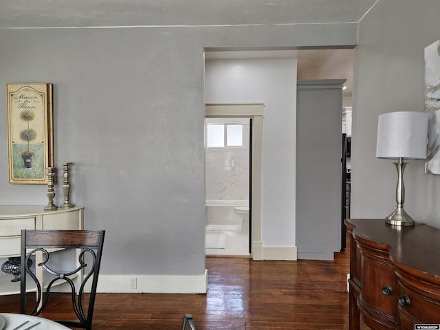 interior space featuring dark wood-type flooring