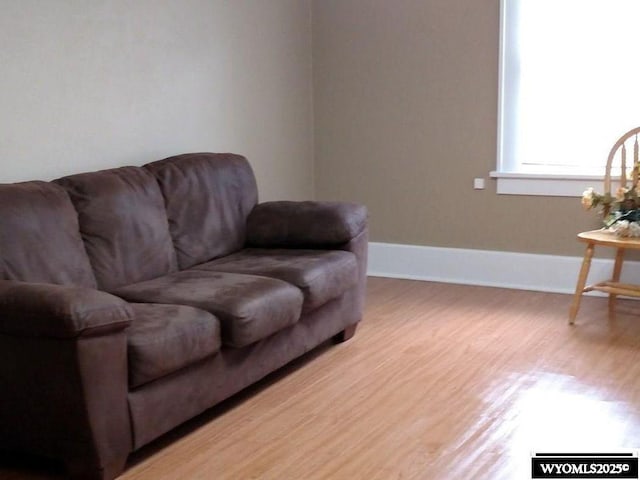 living room featuring light hardwood / wood-style flooring