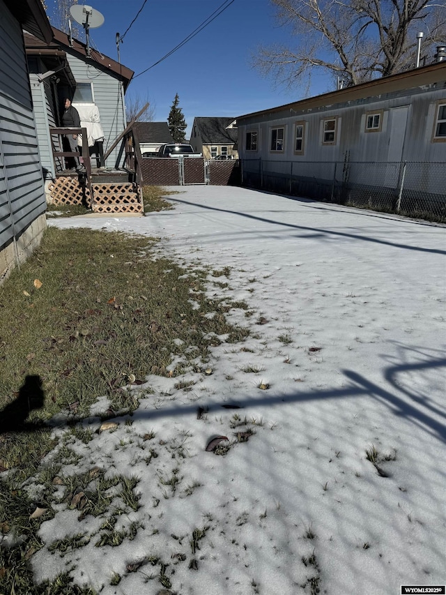 view of snowy yard