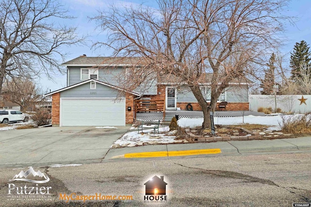 view of front of house with a garage