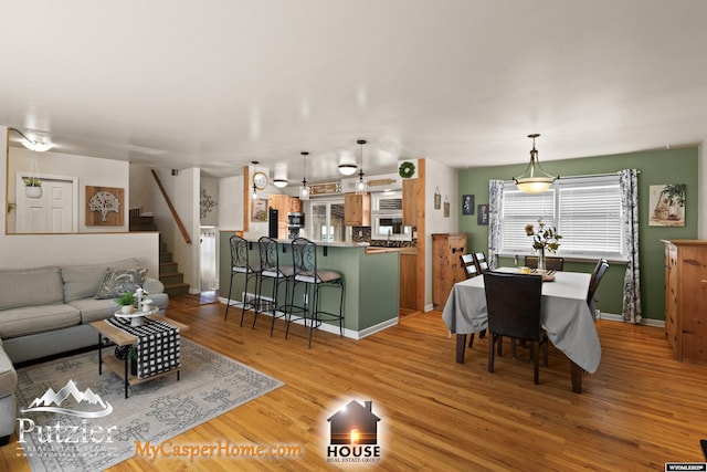 living room featuring light wood-type flooring