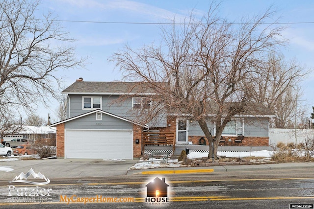 view of front of house with a garage