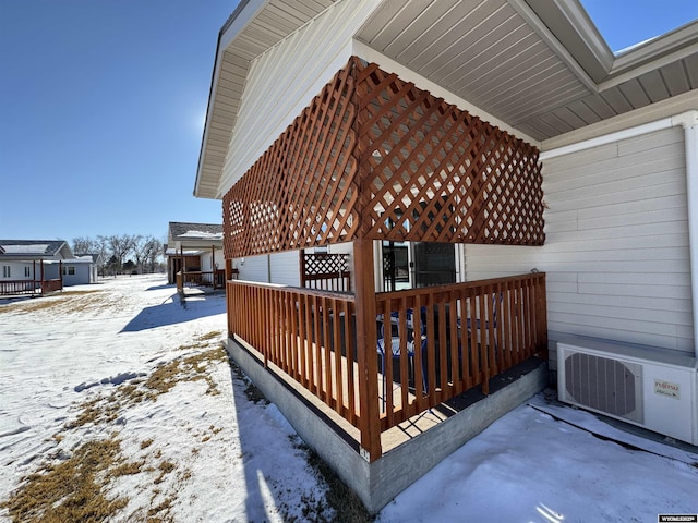 view of snow covered exterior