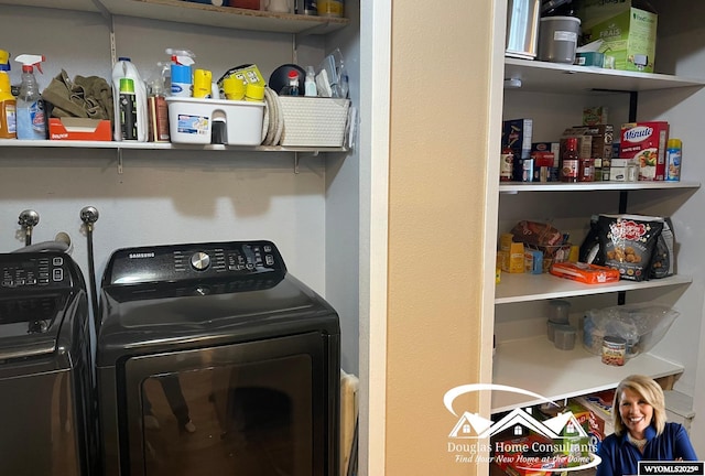 laundry area featuring washer and dryer