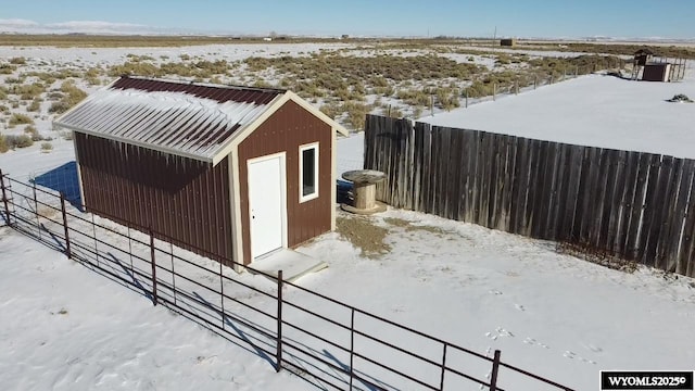 view of snow covered structure