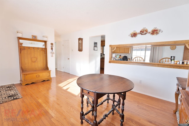 dining space featuring light hardwood / wood-style floors