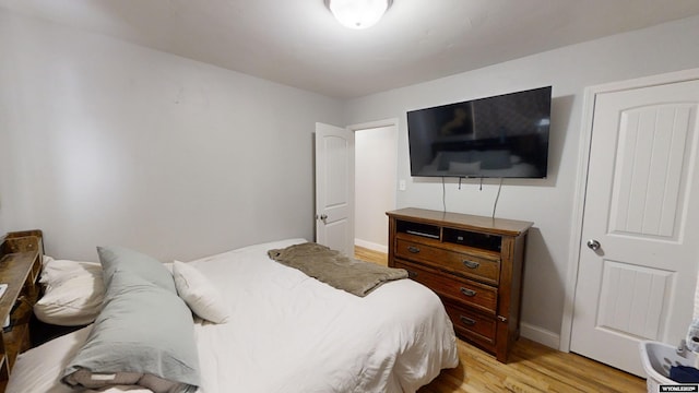 bedroom featuring light hardwood / wood-style flooring