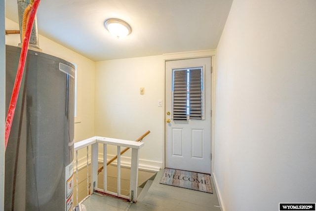 entryway with water heater