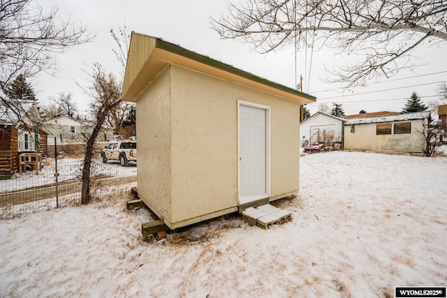 view of snow covered structure