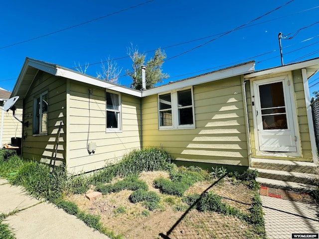 view of home's exterior featuring entry steps