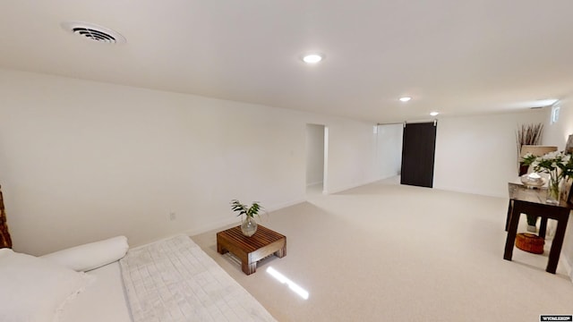 living room with carpet