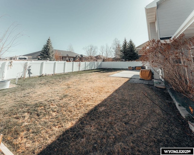 view of yard featuring a patio area