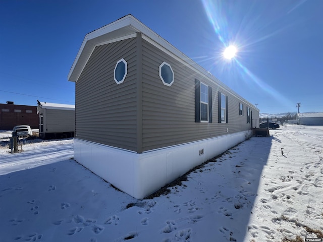 view of snowy exterior