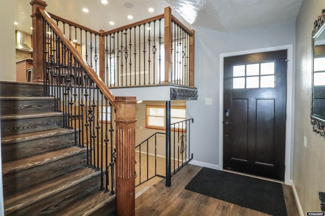 entryway featuring hardwood / wood-style flooring