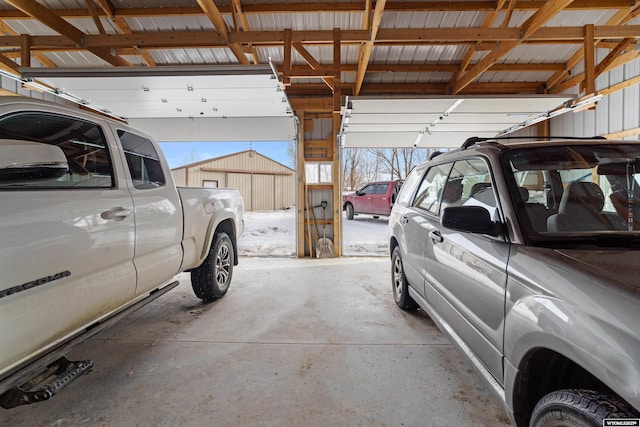 view of garage