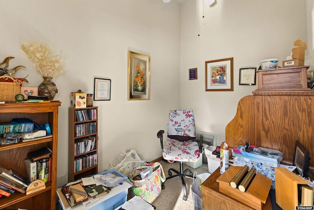 home office featuring carpet floors