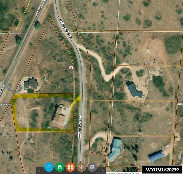 6700 S Rotary Park Rd, Casper, WY 82601 - aerial view of property's location with property boundaries highlighted