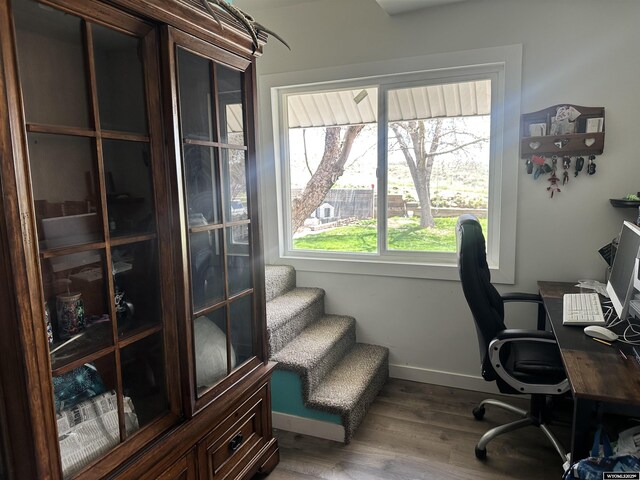 205 Oakley St, Kemmerer, WY 83101 - home office with wood finished floors and baseboards