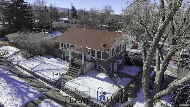 view of snowy aerial view