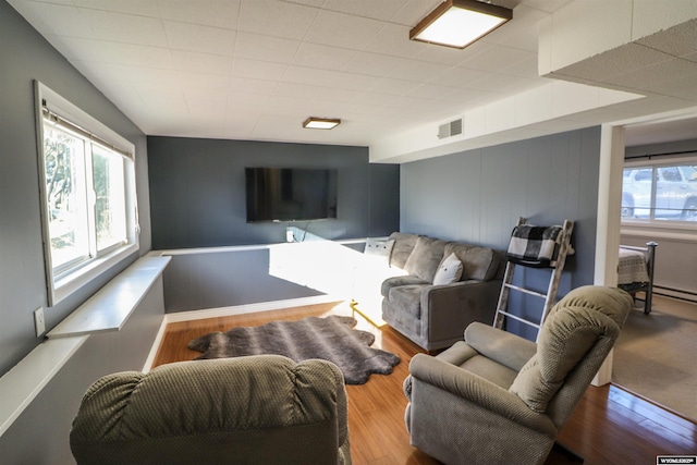 living room featuring hardwood / wood-style floors