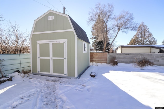 view of snow covered structure