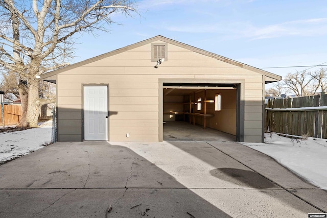 view of garage