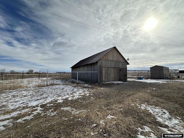 view of snow covered structure