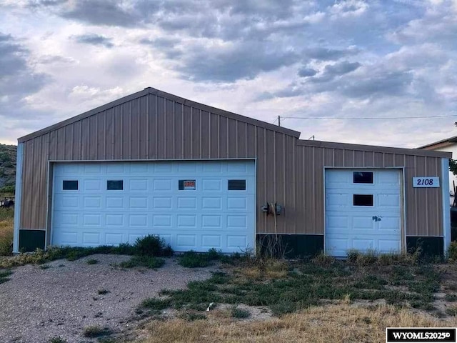 view of garage