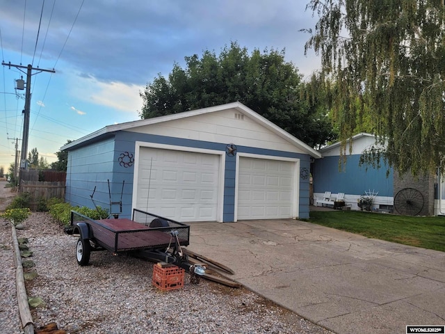 view of garage