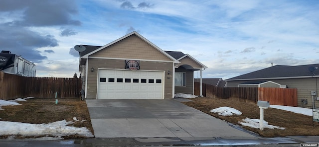 view of front of house with a garage