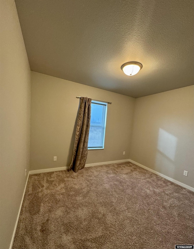 spare room with carpet floors and a textured ceiling