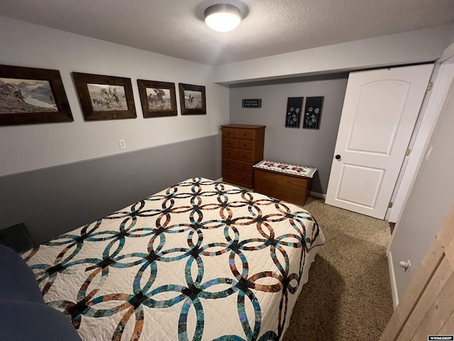 bedroom with a textured ceiling