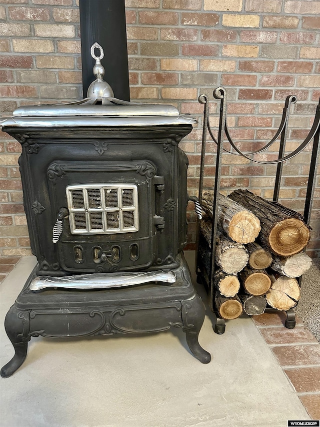 details with a wood stove