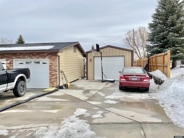 view of garage