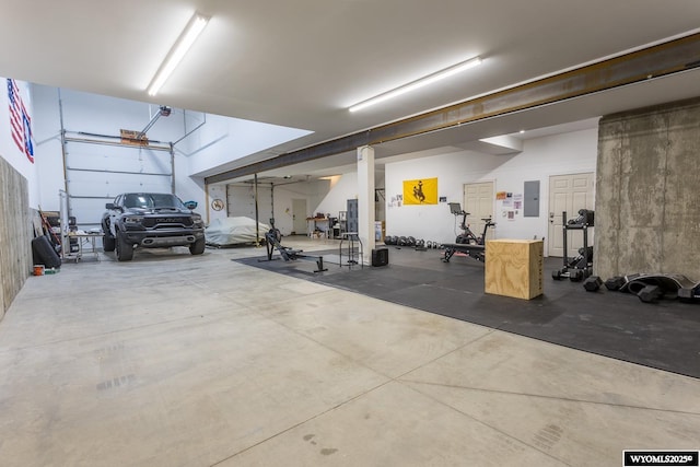 garage with electric panel