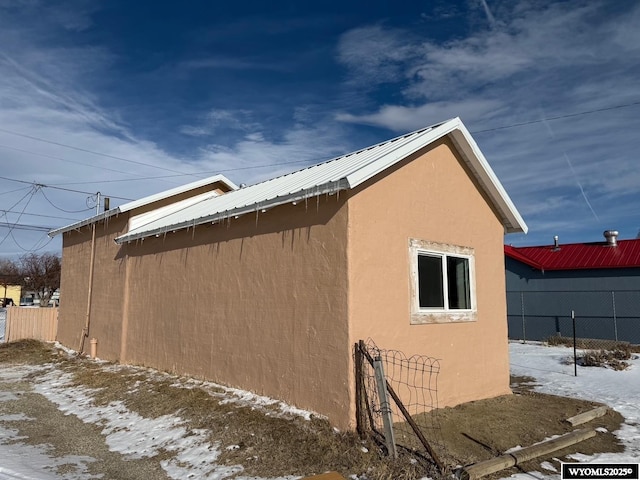 view of snowy exterior