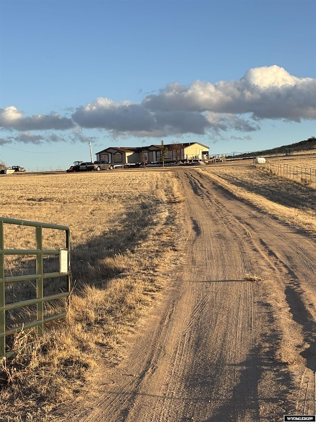 view of road featuring a rural view