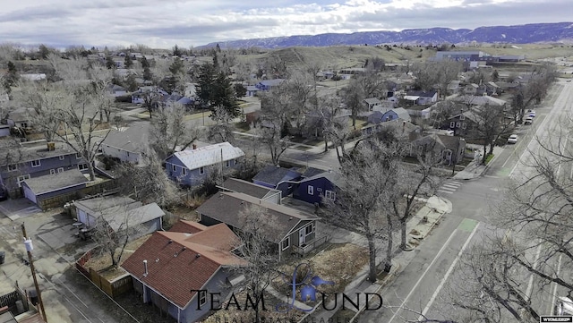 drone / aerial view with a mountain view