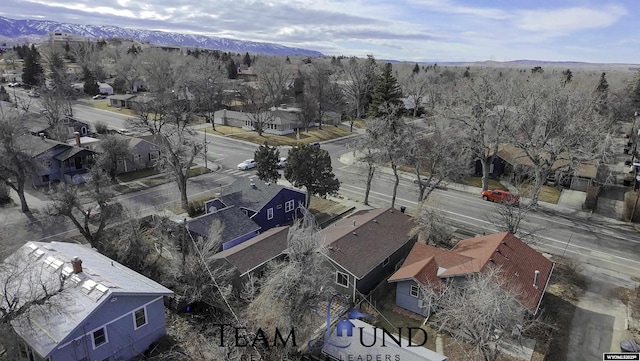 aerial view featuring a mountain view