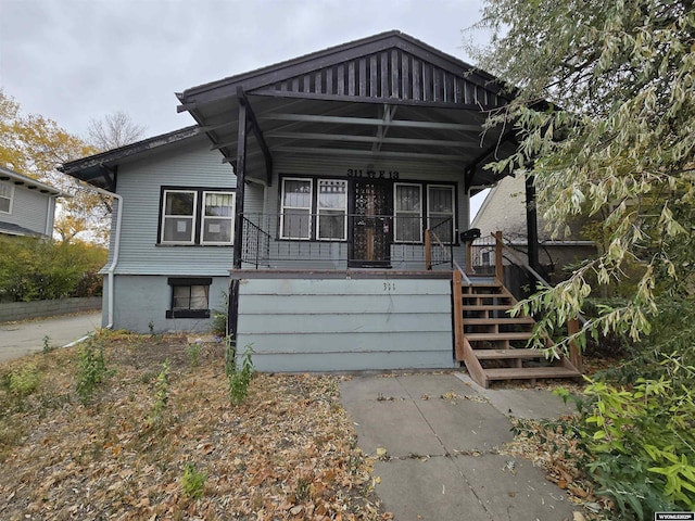 view of front of home with a porch