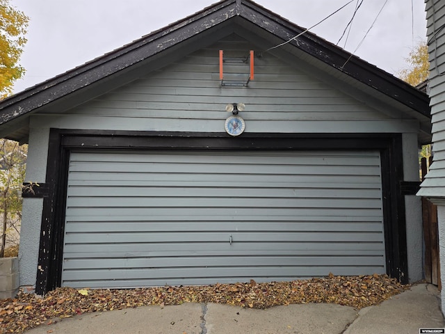 view of garage