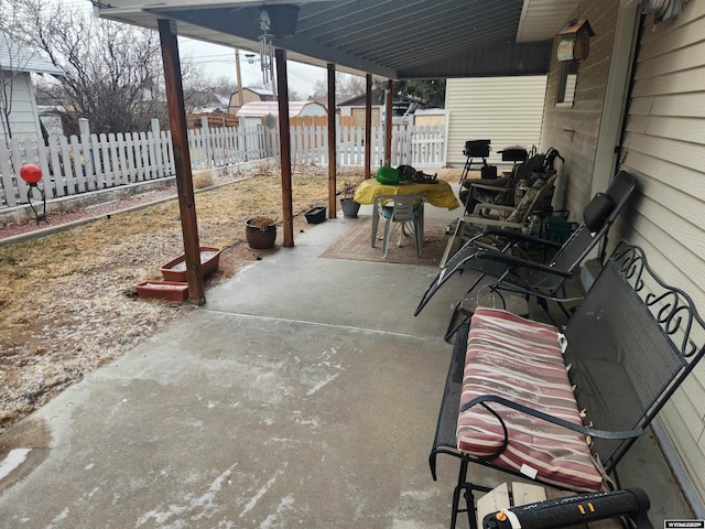 view of patio featuring a fenced backyard