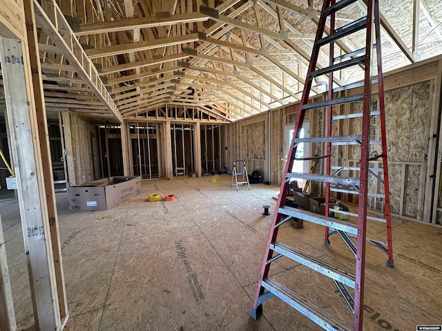 misc room with vaulted ceiling